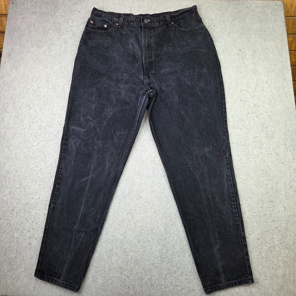 Vintage Levis 522 Women Jeans Size 20 M Black Tapered Leg Fit 1995 Made in USA